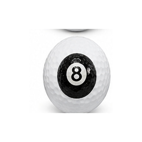 White billiard ball with black number 8 on a white background
