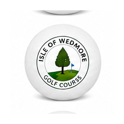 Frisbee with 'Isle of Wedmore Golf Courses' logo on a white background