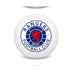White ball with Rangers Football Club logo on a white background